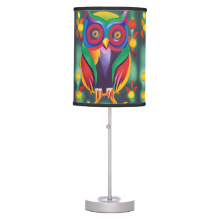 Cute Colorful Holographic Owl  Table Lamp