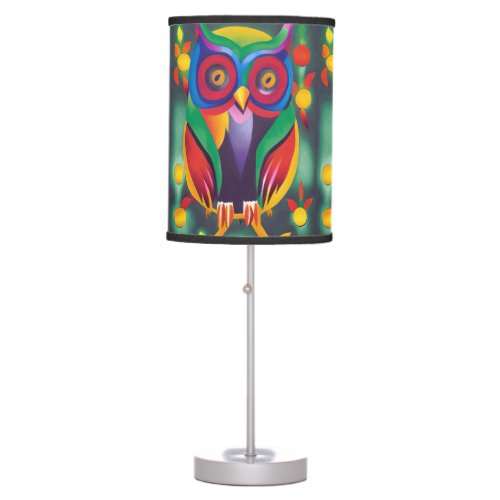 Cute Colorful Holographic Owl  Table Lamp