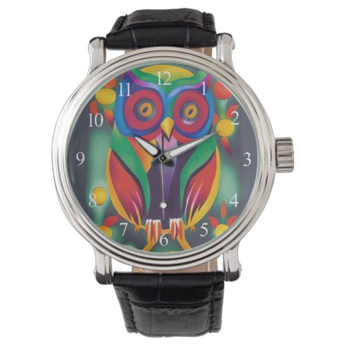 Cute Colorful Holographic Owl  Watch