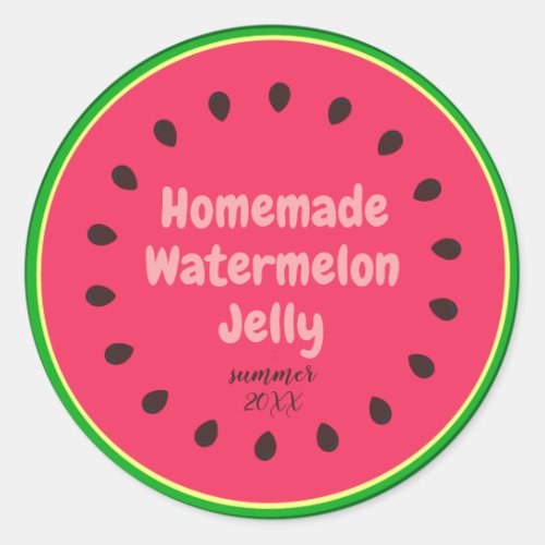 Cute Colorful Homemade Watermelon Jelly Jar Label