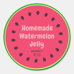 Cute Colorful Homemade Watermelon Jelly Jar Label