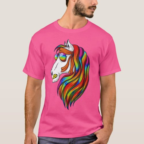 Cute Colorful Horse Bandana For Horseback Riding H T_Shirt