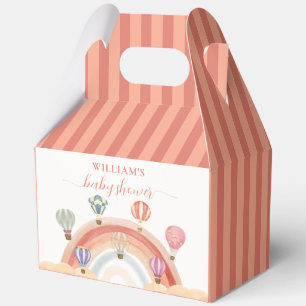 Cute Colorful Hot Air Balloon Rainbow Baby Shower Favor Boxes