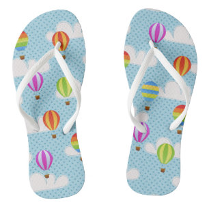 Cute Colorful Hot Air Balloons Pattern Flip Flops