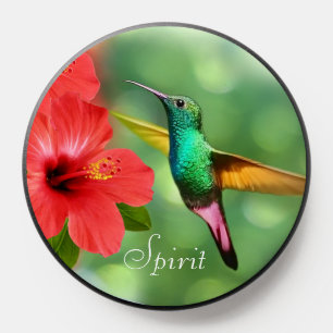 Cute Colorful Hummingbird & Flower PopSocket