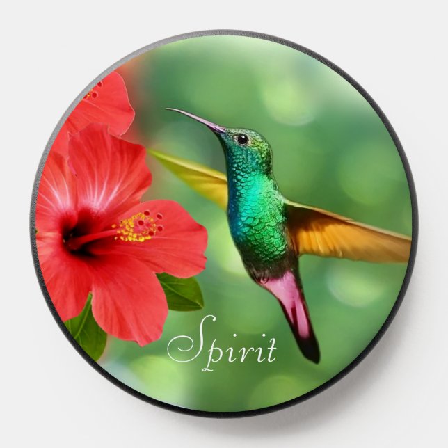 Cute Colorful Hummingbird & Flower PopSocket (Popsocket)