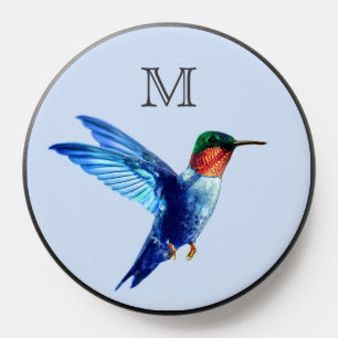 Cute Colorful Hummingbird & Monogram PopSocket