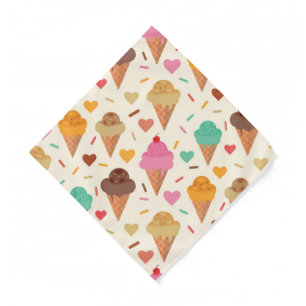 Cute Colorful Ice Cream Cone Pattern Bandana