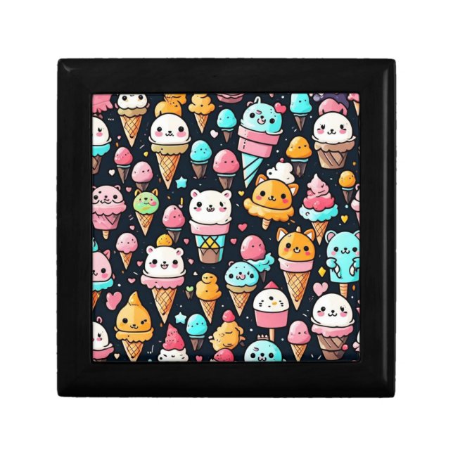 Cute colorful ice cream cones  gift box (Front)