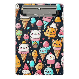 Cute colorful ice cream cones  mini clipboard