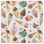 Cute Colorful Ice Cream Print Fabric