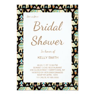Cute colorful indian elephants bridal shower