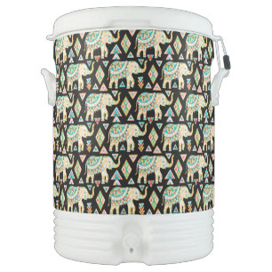 Cute colorful indian elephants pattern beverage cooler
