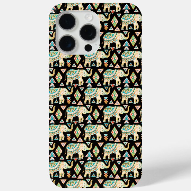 Cute colorful indian elephants pattern Case-Mate iPhone case (Back)