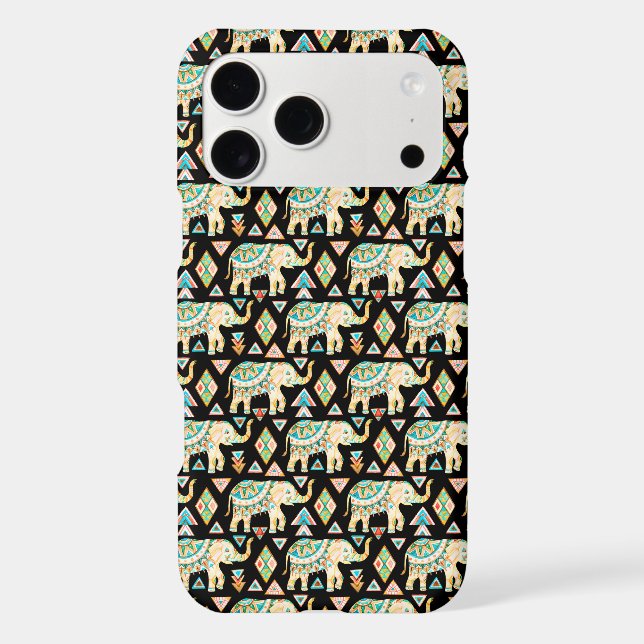 Cute colorful indian elephants pattern Case-Mate iPhone case (Back)