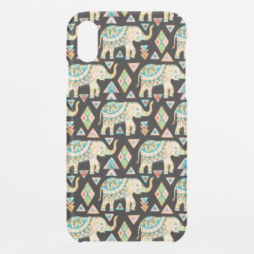Cute colorful indian elephants pattern iPhone XR case