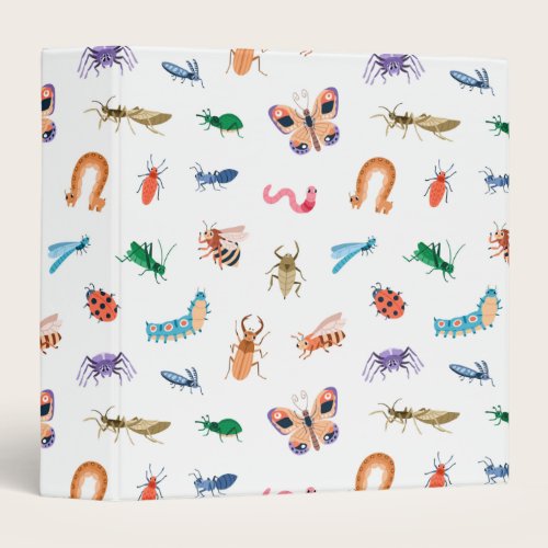 Cute Colorful Insect Pattern 3 Ring Binder Cute Colorful Insect Pattern 3 Ring Binder