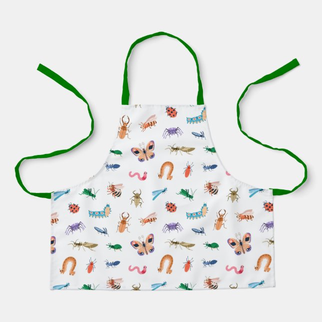 Cute Colorful Insect Pattern Apron (Front)
