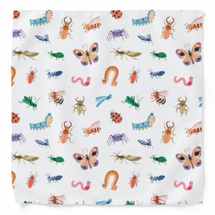 Cute Colorful Insect Pattern Bandana