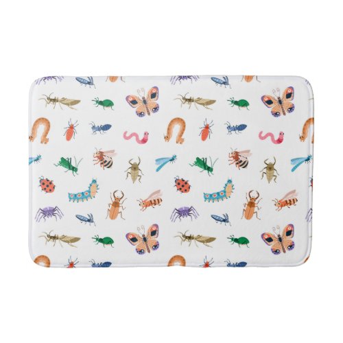 Cute Colorful Insect Pattern Bath Mat