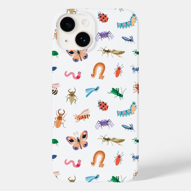 Cute Colorful Insect Pattern Case-Mate iPhone Case (Back)