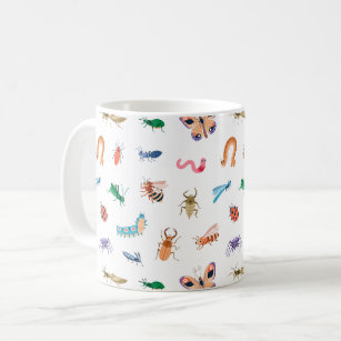 Cute Colorful Insect Pattern Coffee Mug