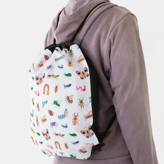 Cute Colorful Insect Pattern Drawstring Bag (Insitu)