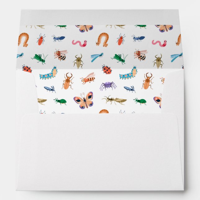 Cute Colorful Insect Pattern Envelope (Back (Bottom))