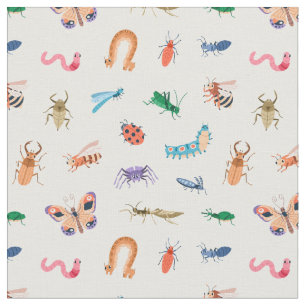 Cute Colorful Insect Pattern Fabric