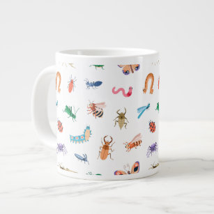 Cute Colorful Insect Pattern Giant Coffee Mug