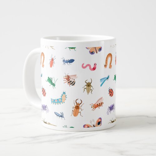 Cute Colorful Insect Pattern Giant Coffee Mug