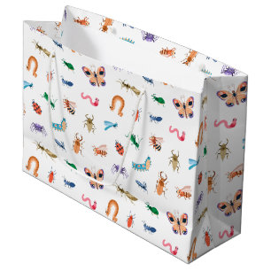 Cute Colorful Insect Pattern Large Gift Bag