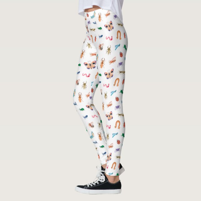 Cute Colorful Insect Pattern Leggings (Left)