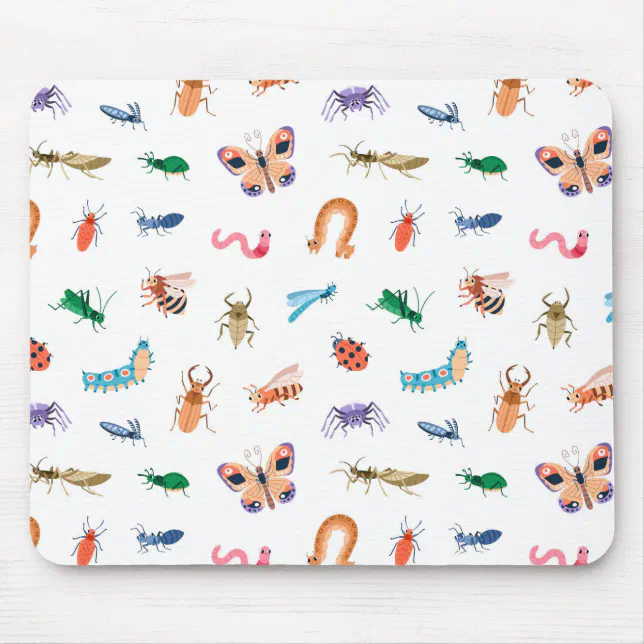Sendpad Insect Cute Colorful Insect Pattern Mouse Pad | Zazzle