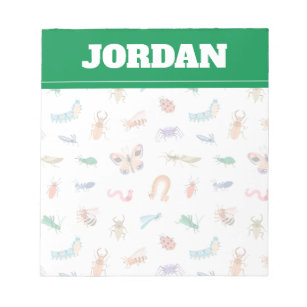 Cute Colorful Insect Pattern Notepad