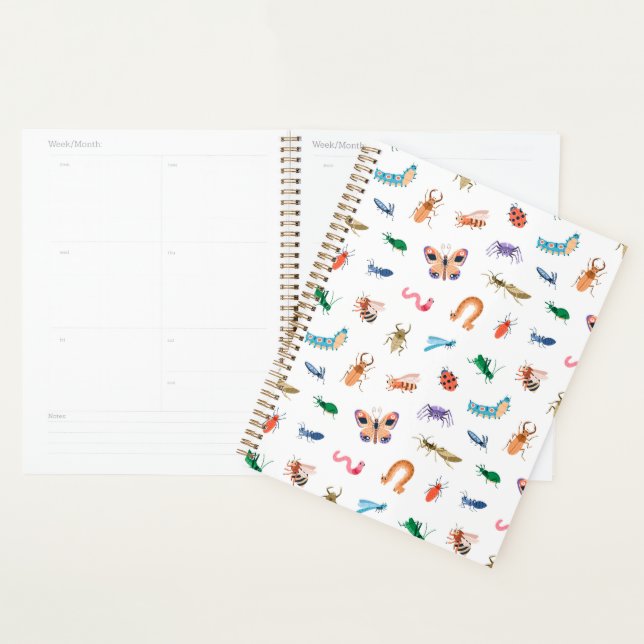 Cute Colorful Insect Pattern Planner (Display)