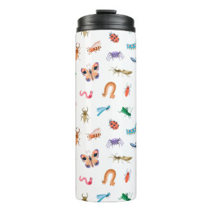 Cute Colorful Insect Pattern Thermal Tumbler