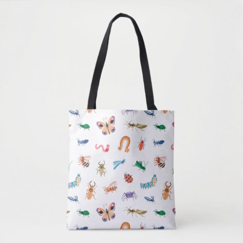 Cute Colorful Insect Pattern Tote Bag