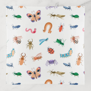 Cute Colorful Insect Pattern Trinket Tray