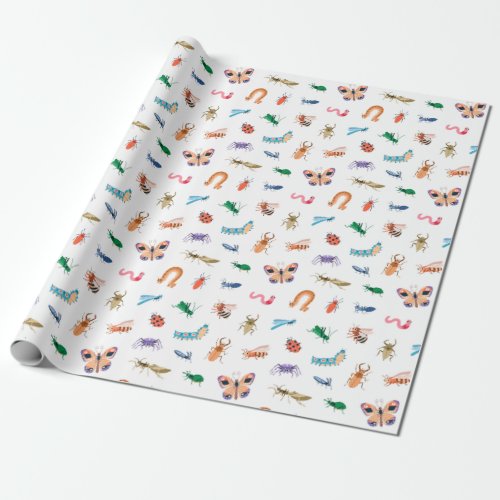 Cute Colorful Insect Pattern Wrapping Paper