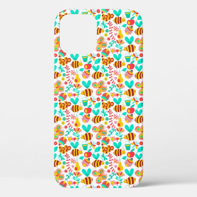 Cute colorful insects patterns Case-Mate iPhone case (Back)
