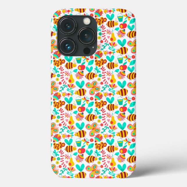 Cute colorful insects patterns Case-Mate iPhone case (Back)
