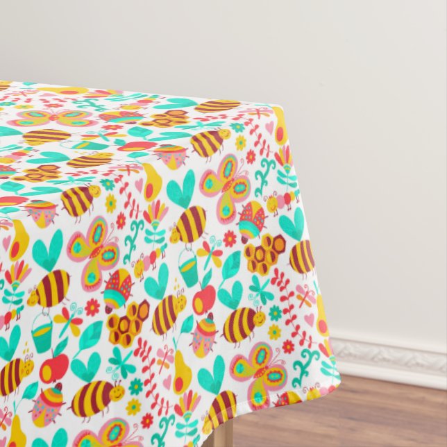 Cute colorful insects patterns tablecloth (In Situ)