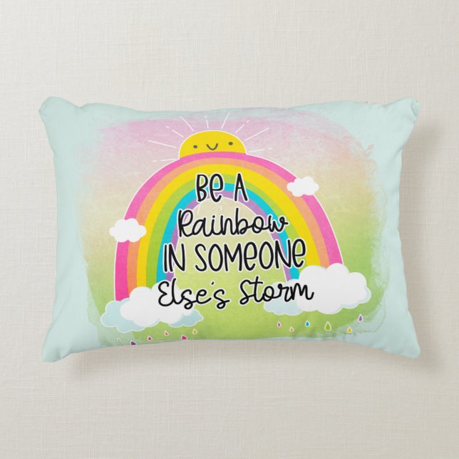 Cute & Colorful Inspirational Accent Pillow (Front)