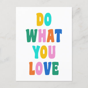 Cute Colorful Inspirational Quote Bold Typography Postcard