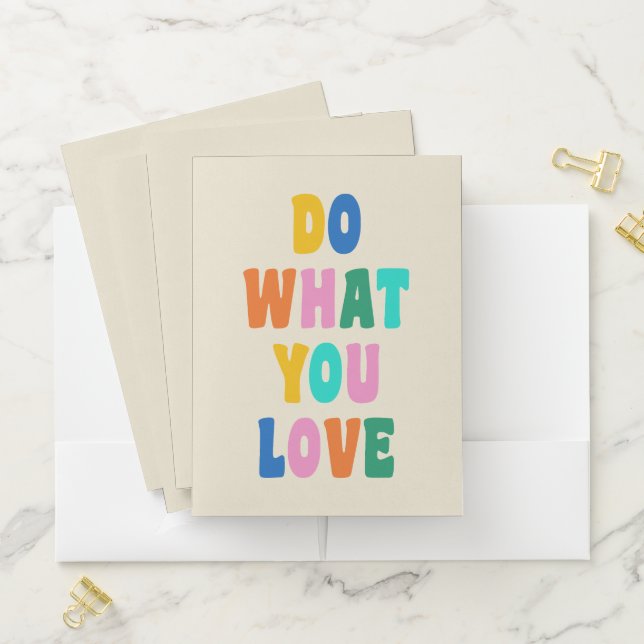 Cute Colorful Inspirational Quote School Office Pocket Folder (In Situ)