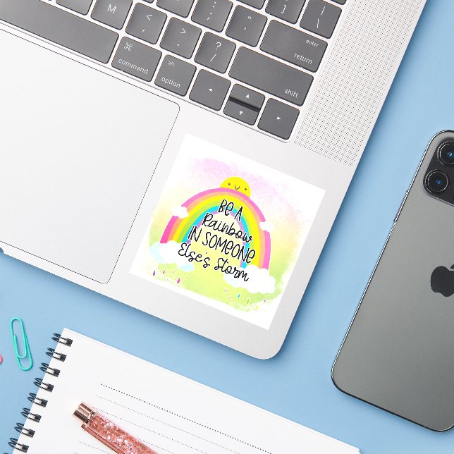 Cute & Colorful Inspirational Sticker (Laptop w/ iPhone)