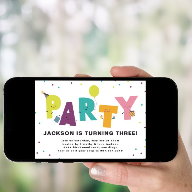 Cute Colorful  Invitation Postcard (Front Digital)