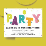 Cute Colorful  Invitation Postcard<br><div class="desc">Cute and colorful birthday invitation for a toddler or young child featuring adorable illustrations having a party. Perfect for girl or boy birthday.</div>