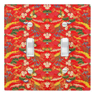 Cute colorful japanese floral patterns light switch cover